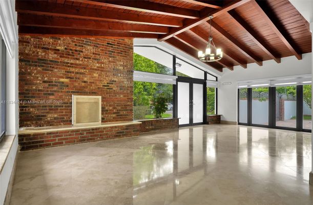 Empty room, Interior, Stone Walls, Wooden Beams, Wooden Ceilings