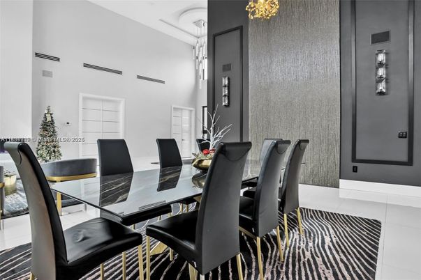 Chandelier, Dining room, Interior