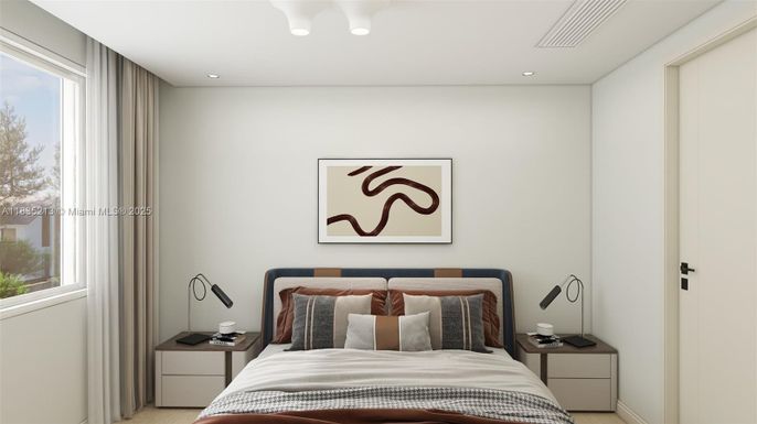 Bedroom, Interior, Recessed Lighting