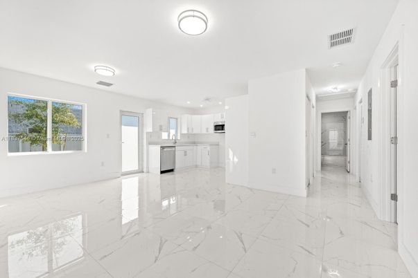 Interior, Kitchen, Marble, Recessed Lighting, Stainless Steel Appliances