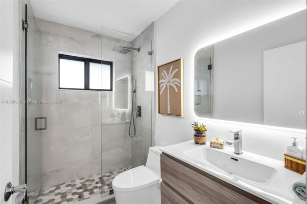Bathroom, Glass Shower, Interior, Marble Walls