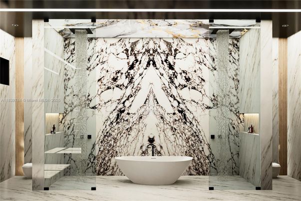 Bathroom, Free Standing Baths, Interior, Marble, Marble Walls