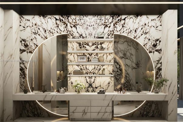 Bathroom, Interior, Marble Walls