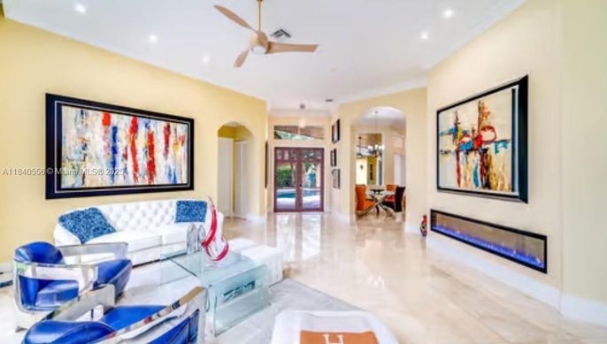 Chandelier, Dining room, Fireplace, Interior, Living room, Pendant Lights, Recessed Lighting