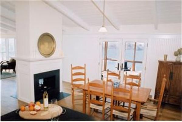 Interior, Wood Texture Flooring, Dining room, Fireplace, Pendant Lights