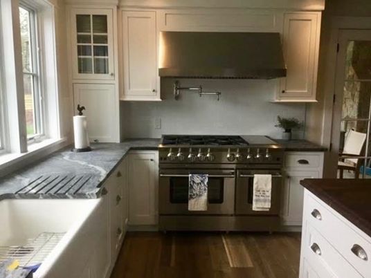 Interior, Kitchen, Wood Texture Flooring, Stainless Steel Appliances