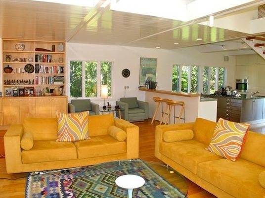 Interior, Wood Texture Flooring, Recessed Lighting, Living room, Pendant Lights