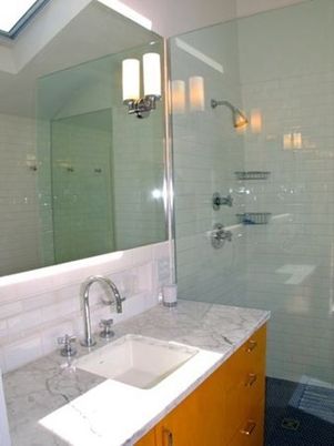 Interior, Bathroom, Glass Shower, Ceramic Tile