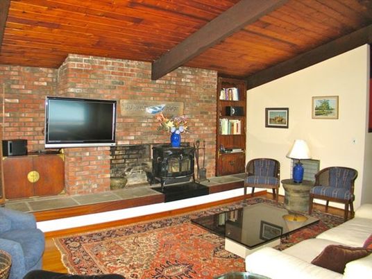 Interior, Wood Texture Flooring, Fireplace, Wooden Beams, Wooden Ceilings, Stone Walls