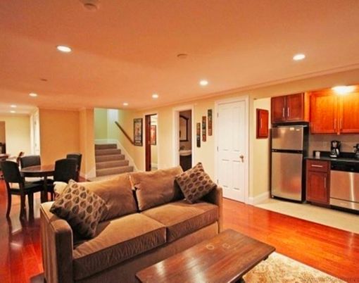 Interior, Kitchen, Wood Texture Flooring, Recessed Lighting, Living room, Dining room, Stainless Steel Appliances