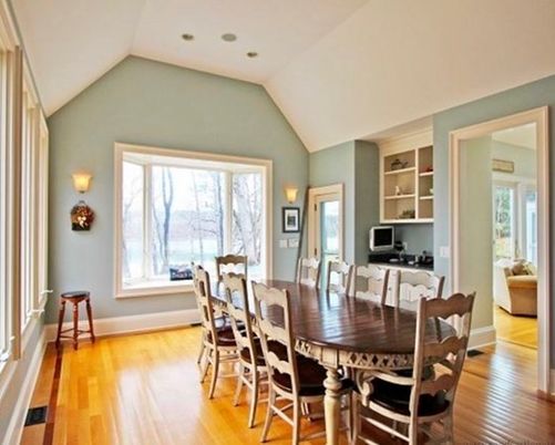 Interior, Wood Texture Flooring, Recessed Lighting, Dining room