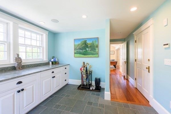 Interior, Bathroom, Wood Texture Flooring, Recessed Lighting, Ceramic Tile