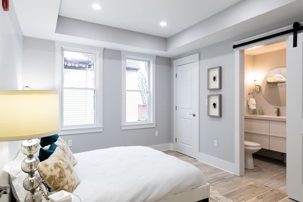 Bathroom, Bedroom, Interior, Recessed Lighting, Wood Texture Flooring
