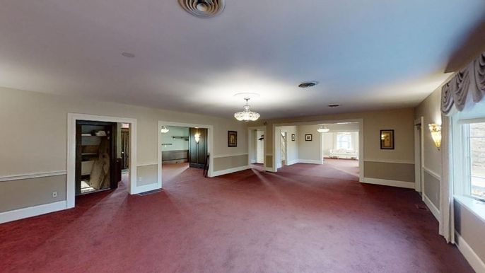 Chandelier, Empty room, Interior