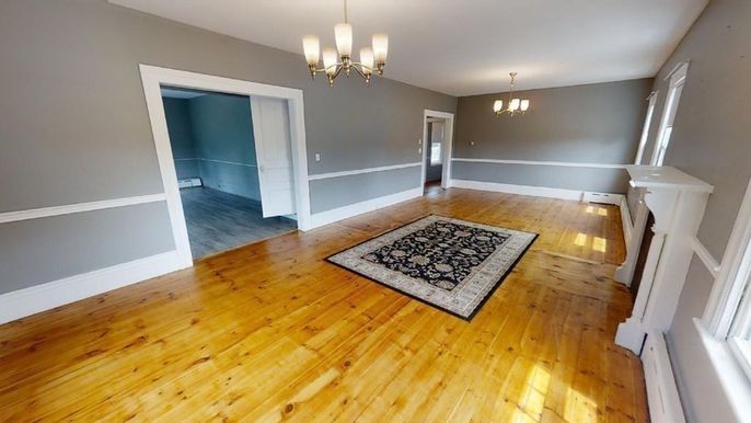 Chandelier, Empty room, Interior, Wood Texture Flooring