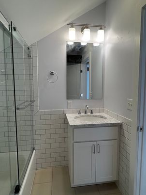 Bathroom, Dual Sink Vanities, Glass Shower, Interior