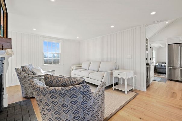 Interior, Living room, Recessed Lighting, Stainless Steel Appliances, Wood Texture Flooring