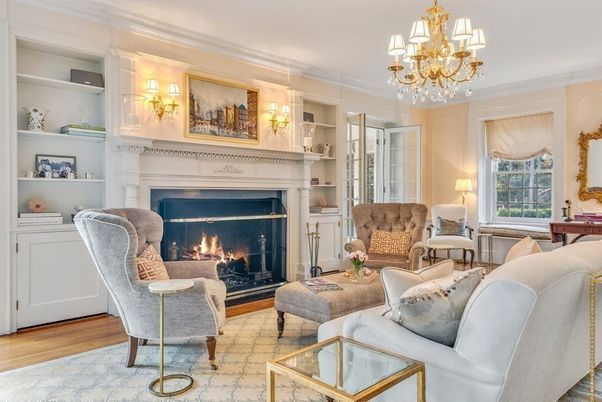Chandelier, Fireplace, Interior, Living room, Wood Texture Flooring