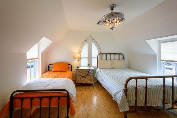 Bedroom, Chandelier, Interior, Wood Texture Flooring
