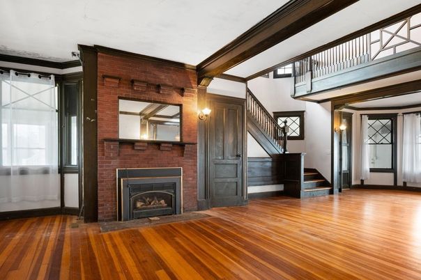 Fireplace, Interior, Stone Walls, Wood Texture Flooring