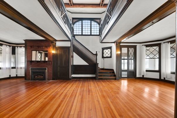 Fireplace, Interior, Wood Texture Flooring