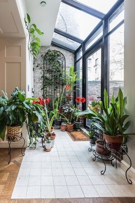 Glass Ceilings, Interior, Sun Room, Wood Texture Flooring