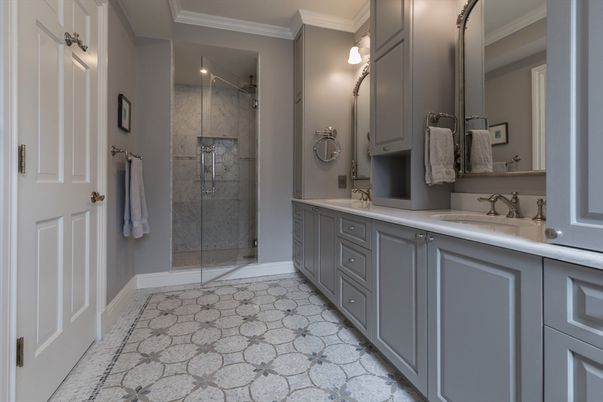 Bathroom, Dual Sink Vanities, Glass Shower, Interior