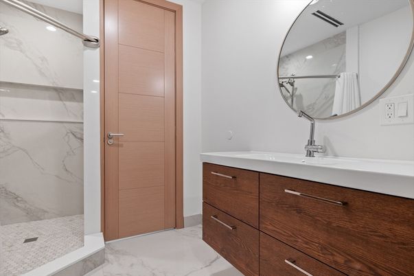 Bathroom, Glass Shower, Interior, Marble, Marble Walls