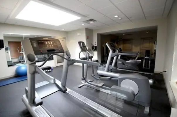 Fitness Equipment, Gym, Interior, Recessed Lighting