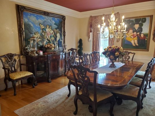 Chandelier, Dining room, Interior, Wood Texture Flooring
