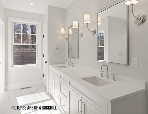 Bathroom, Dual Sink Vanities, Interior, Marble, Recessed Lighting