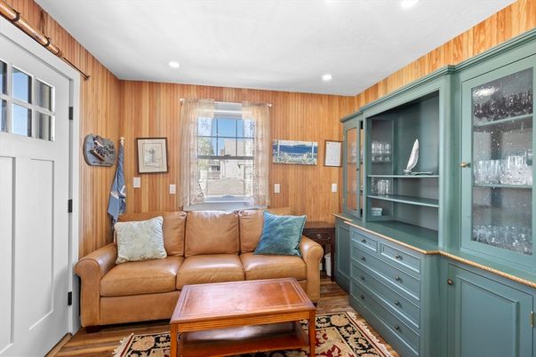 Interior, Living room, Recessed Lighting, Wood Texture Flooring, Wooden Walls