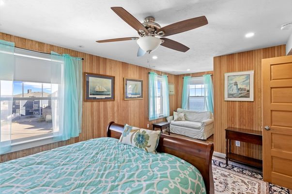 Bedroom, Interior, Recessed Lighting, Wooden Walls