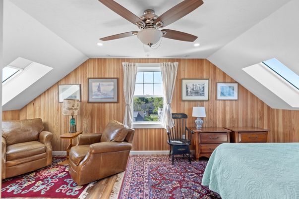 Bedroom, Interior, Recessed Lighting, Wood Texture Flooring, Wooden Walls