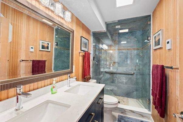 Bathroom, Dual Sink Vanities, Glass Shower, Interior