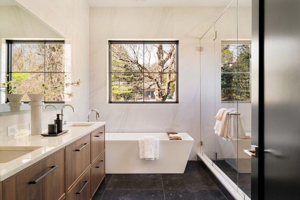 Bathroom, Free Standing Baths, Glass Shower, Interior