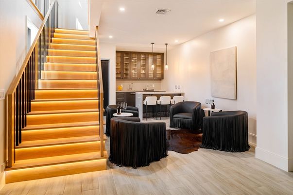 Interior, Pendant Lights, Recessed Lighting, Wood Texture Flooring