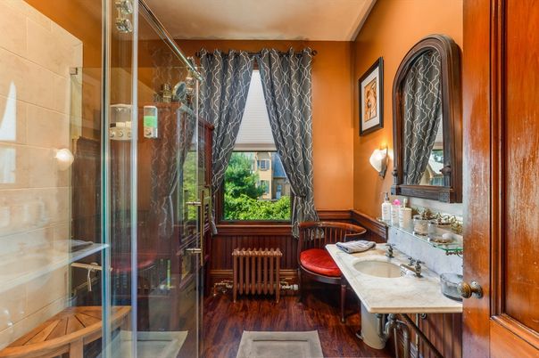 Bathroom, Interior, Wood Texture Flooring