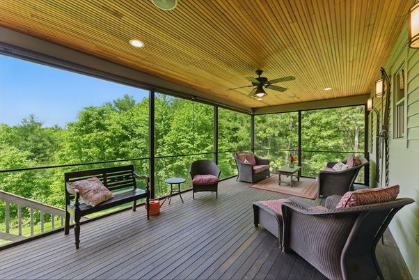Interior, Living room, Recessed Lighting, Sun Room, Wooden Ceilings