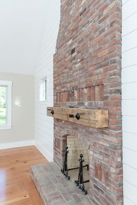 Fireplace, Interior, Stone Walls, Wood Texture Flooring