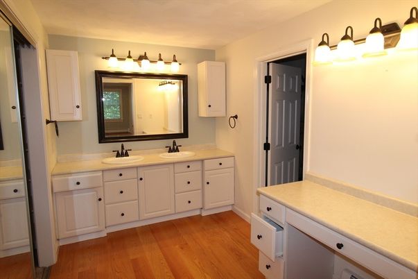 Bathroom, Dual Sink Vanities, Interior, Wood Texture Flooring