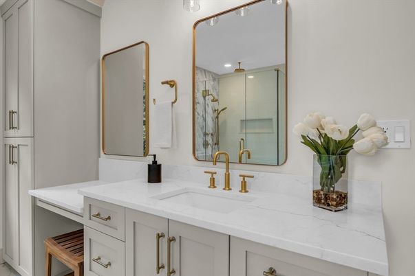Bathroom, Dual Sink Vanities, Glass Shower, Interior