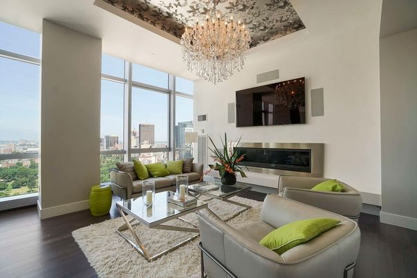 Chandelier, Fireplace, Interior, Living room, Wood Texture Flooring