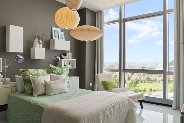 Bedroom, Interior, Pendant Lights