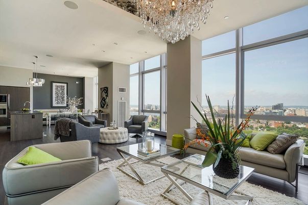 Chandelier, Dining room, Interior, Living room, Pendant Lights, Recessed Lighting, Wood Texture Flooring