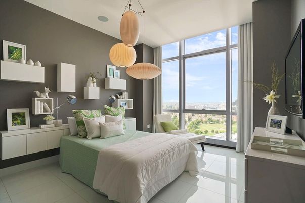 Bedroom, Interior, Pendant Lights