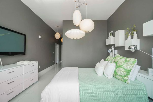 Bedroom, Interior, Pendant Lights