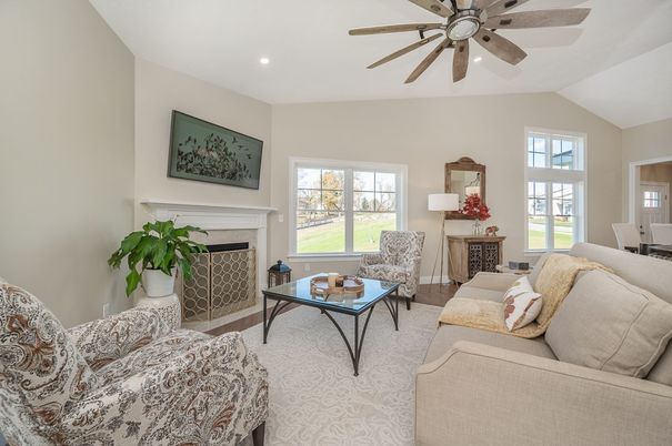 Fireplace, Interior, Living room, Recessed Lighting