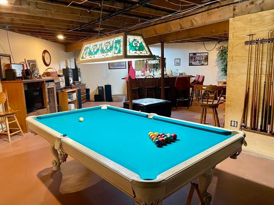 Billiard Table, Game Room, Interior, Pendant Lights, Recessed Lighting