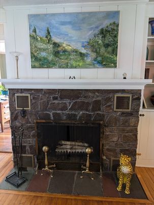 Fireplace, Interior, Wood Texture Flooring